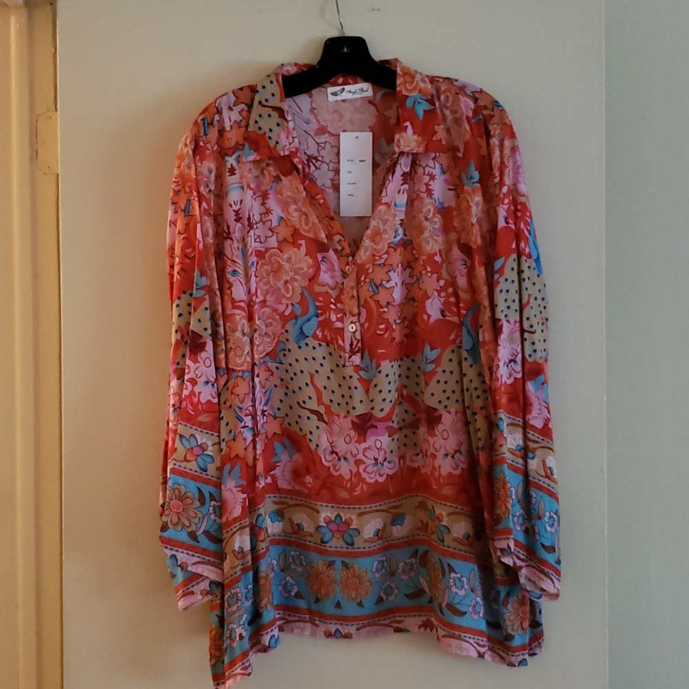 100% Viscose bright and beautiful blouse